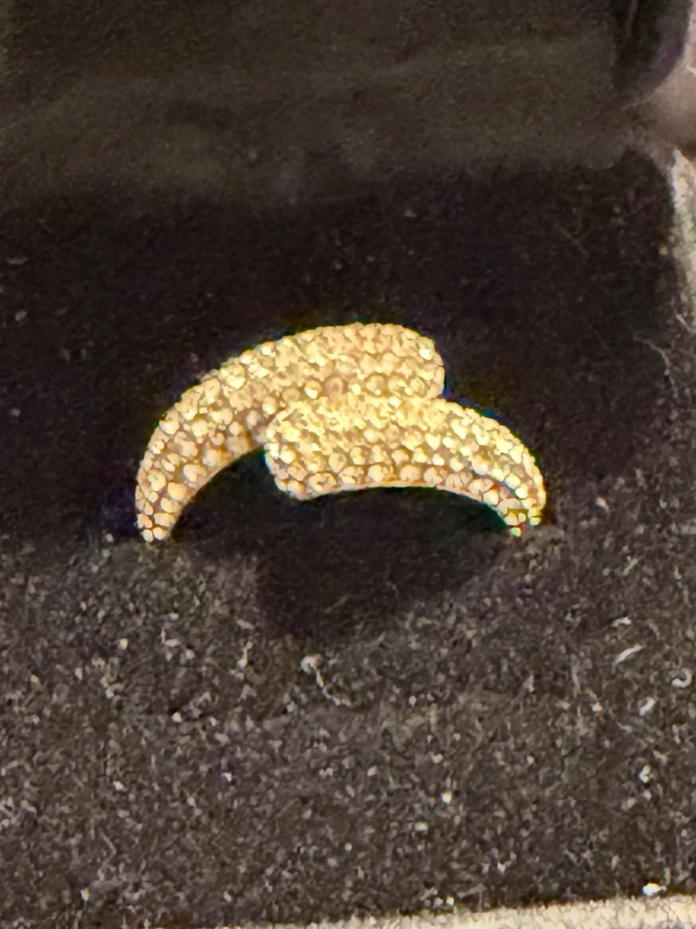 Michael Kors Gold Pave Crescent Ring size 8